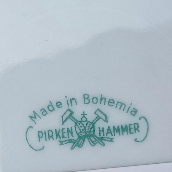 Three Vintage Antique Pirken Hammer Pheasant Peacock Bird Plates Made in Bohemia - Picture 3 of 4